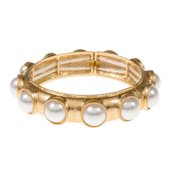 Round Dome Pearl Station Bracelet - Picture 1 of 1
